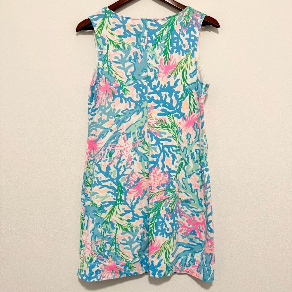Lilly Pulitzer Harper Shift Dress Coral Bay Stretch Cotton French Terry Medium - Picture 8 of 9